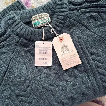 울트라 웜 프릭스스토어 미사용 피셔맨 니트 큼직한 손뜨개질