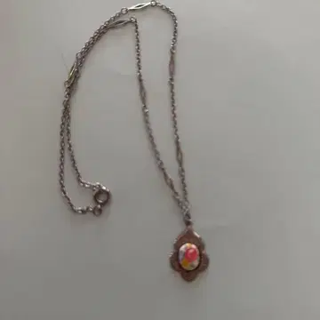 플라워 모티브 실버 목걸이