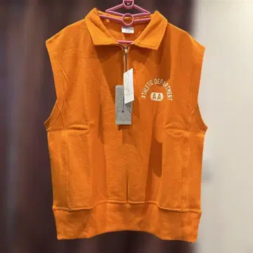 Champion CWSY029 오렌지 M 사이즈 집업 베스트