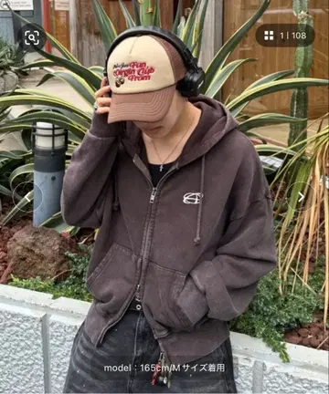 ADAMASTE 피그먼트 더블 지퍼 후디