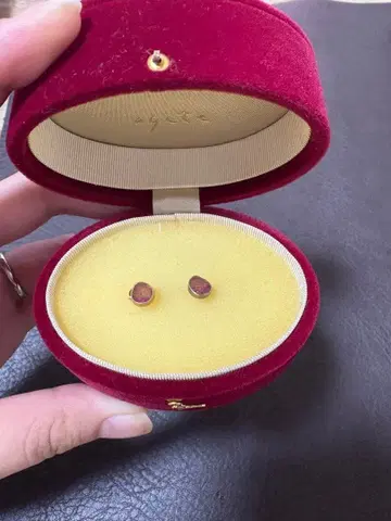 agete 보라색 스톤 귀걸이 10k