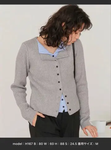 거의 미사용 titivate 레이어드 스타일 리브 니트탑