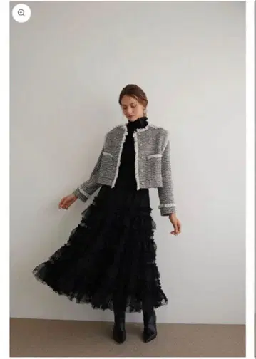 Acka / 튤 롱 스커트 블랙