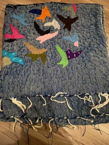 Marble sub 자수 새 패턴 스톨