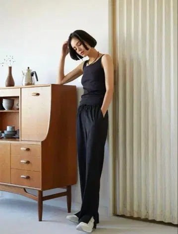 새상품급 [KaNa OYA x Spick & Span] 슬릿 팬츠 38