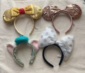 디즈니 머리띠 핑크 라메 리본 젤라토니 리나벨