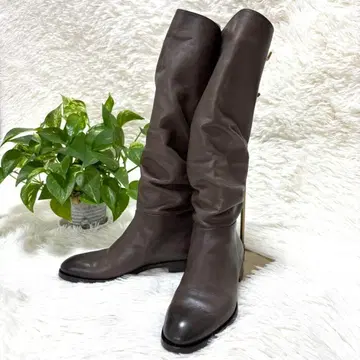 [새상품급] Santoni 롱 부츠 가죽 스트레치 22.5cm