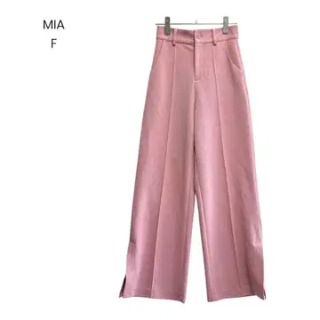 [ MIA ] 와이드 팬츠 핑크 슬릿 센터 프레스 캐주얼 1165