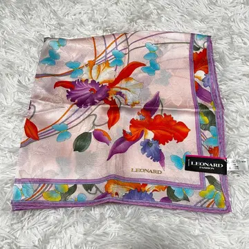 [ 미사용 새상품 ] 레오나르 LEONARD 손수건 면 실크