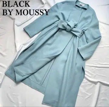 블랙 바이 마우지 노카라 코트 스카이블루