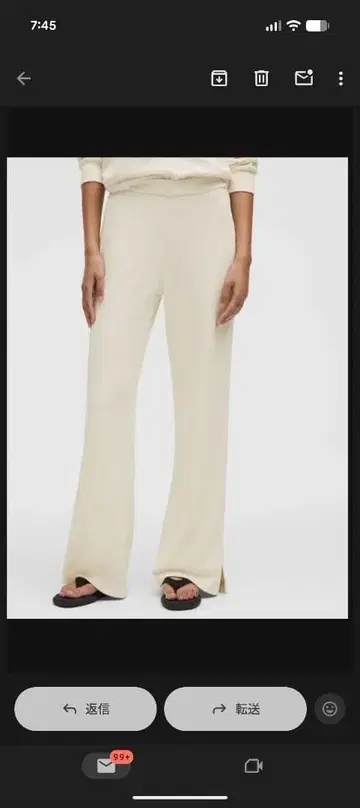 softstream 하이라이즈 와이드 레그 피케 팬츠 XS 미사용 새상품