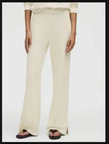 softstream 하이라이즈 와이드 레그 피케 팬츠 XS 미사용 새상품