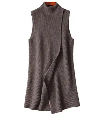 L 그레이 니트 베스트 터틀넥 베스트 튜닉 베스트 원피스