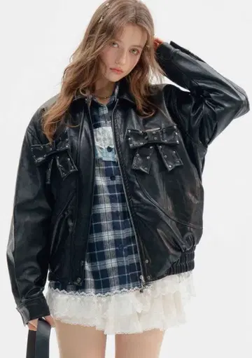ziziFei 25AW punk 리본즈 PU 가죽 자켓 미사용 새상품