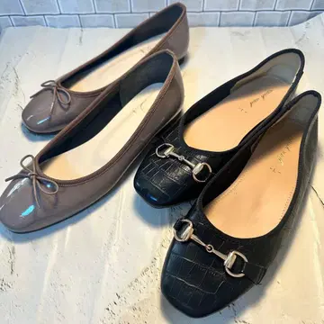 TRE DUE nove TDN 발레 슈즈 악어 엠보싱 비트 펌프스