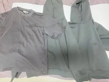 유니클로 후드티 2장 셔츠 1장 블랙 XL 사이즈 세트