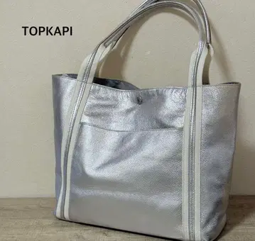 TOPKAPI 소프트 슈링크 테이프 콤비 A4 토트 백 실버