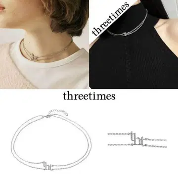 threetimes 목걸이 SILVER CHOKER NECKLACE