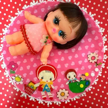 쇼와 레트로 귀여운 인형 핸드메이드 러그 매트 문화인형 패턴 새상품급