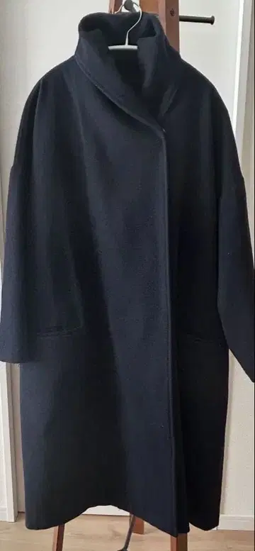 오네트 숄카라 와이드 코트 네이비