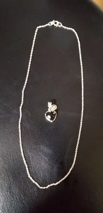 실버 925 하트 블랙스톤 목걸이 127 AR ITALY