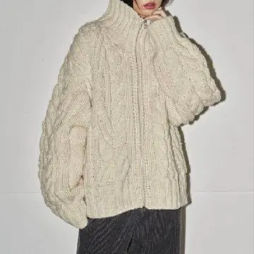 todayful 볼륨 핸드 니트 가디건