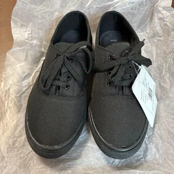 TAWARA 레인 슈즈 블랙 캔버스 레인 스니커즈 25cm