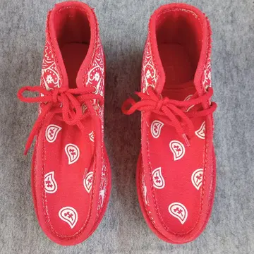 trooper 반다나 패턴 레드 하이컷 스니커즈