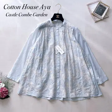 택 포함 새상품 코튼하우스아야 카슬쿰정원 자수 블라우스