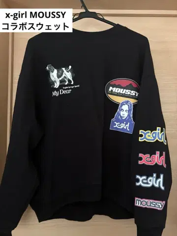 x-girl MOUSSY 블랙 맨투맨 프리 사이즈