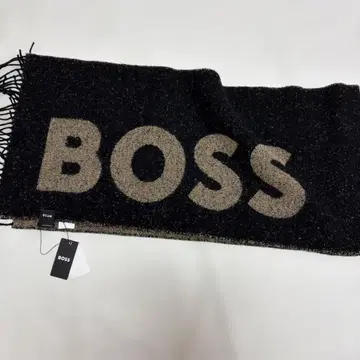 HUGO BOSS 로고 머플러 블랙/브라운 미사용