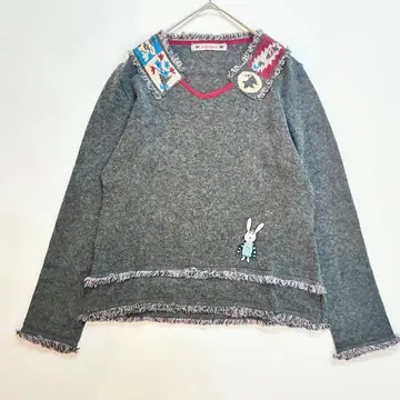 새상품급 알베로베로 에스닉풍 프린지 니트 동물