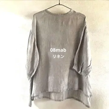 08mab 08맵 린넨 풀 오버 블라우스 프티 하이넥 전후차