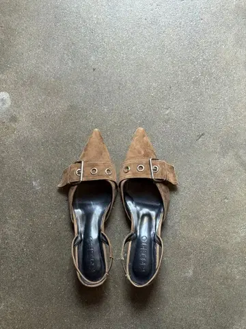 KHIHO 브라운 스웨이드 스틸레토 펌프스