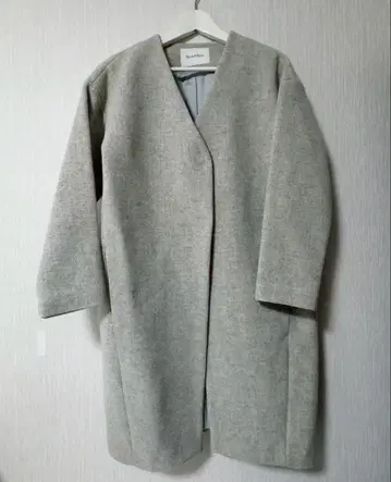 스픽 앤 스팬 노카라 코트 그레이 38