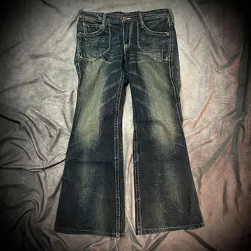 플레어 데님 빈티지 가공 부츠컷 청바지