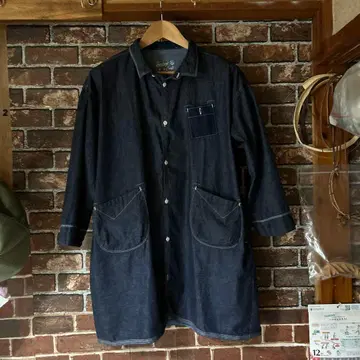 다크 데님 롱 셔츠 남녀 공용