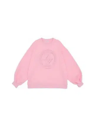 [ Lovilyn ] 로고 자수 코튼 칼리지 맨투맨 핑크