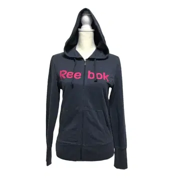 리복 후드티 맨투맨 핑크 로고 귀여운 지퍼 플리스