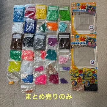 펄러비즈 아이론비즈 세트 31색, 투명 플레이트 L 사이즈 4장