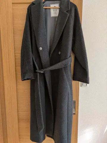SLB 다크 그레이 롱 코트 벨트 포함