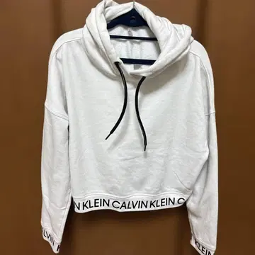 Calvin Klein 크롭 후드티 XL 화이트