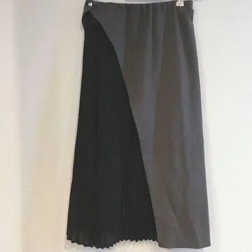 A라인 원피스 플리츠 플레어 모노톤 허리띠 스타일리시 가을/겨울 그레이