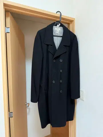 [ 새상품급 즉시 구매 OK ] 더블 브레스트 남성용 롱 코트 블랙