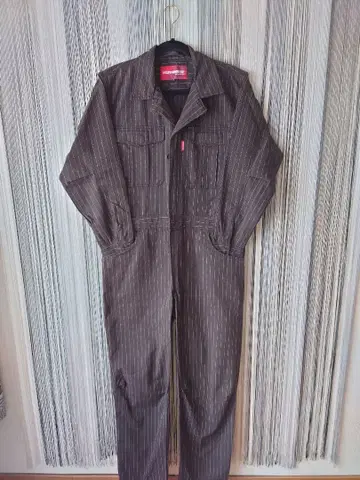 HUMMER 브라운 스트라이프 오버롤 워크 작업복 S 사이즈