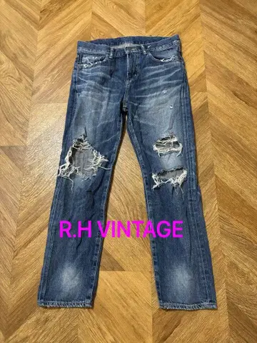 R.H VINTAGE 데미지 스트레이트 데님