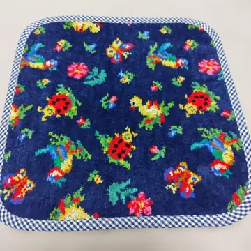 페이러 하이디 패턴 루프 포함 타월 손수건 네이비 x 체크 네이비