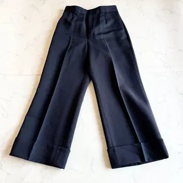 미사용급 2022AW 베이지 SECLIN 스크램 와이드 팬츠 네이비