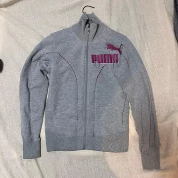 PUMA 그레이 집업 후드티 여성용 구제 의류 y2k