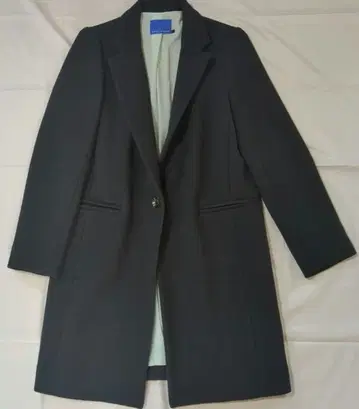 여성용 롱 코트 체스터 코트 자켓 포멀 네이비